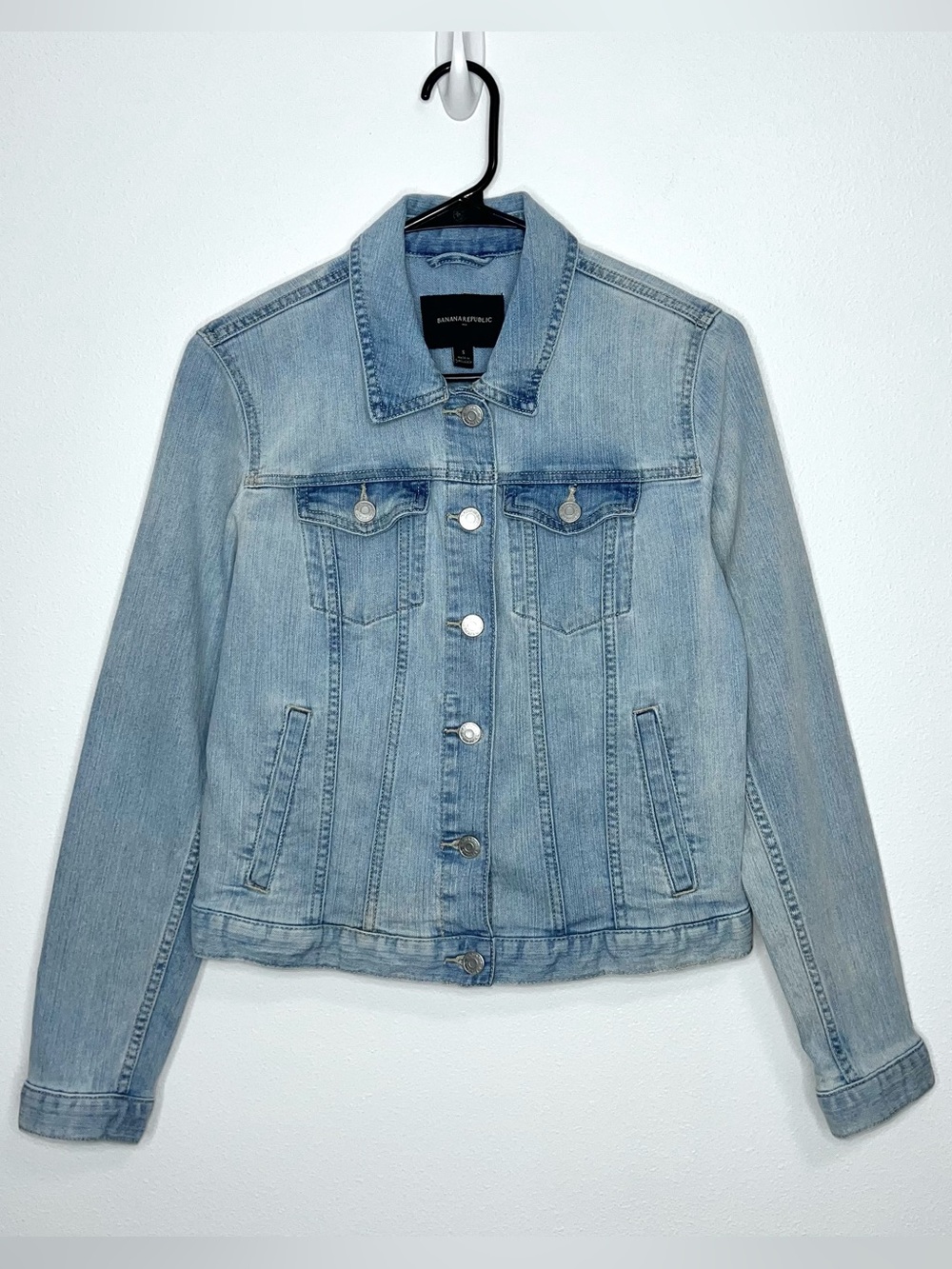 Banana Republic Classic Stretch Denim Jacket Light Wash Blue Women’s Size Small